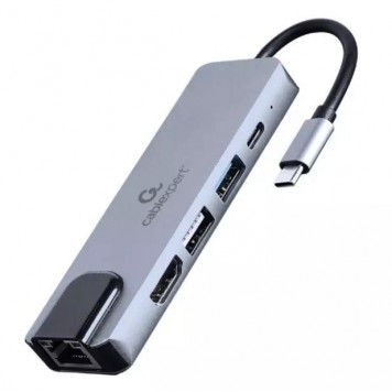 Конвертер Cablexpert USB Type-C 5-in-1 multi-port adapter (Hub + HDMI + PD + LAN)