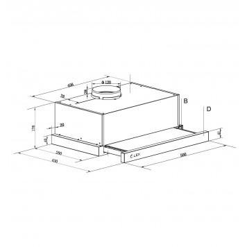 Вытяжка кухонная встраиваемая LEX HOGAN 500 BLACK-5