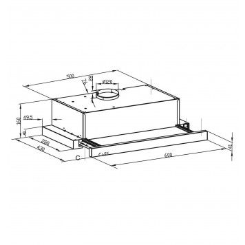 Вытяжка кухонная встраиваемая LEX HOGAN 600 INOX-4