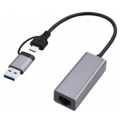 Переходник Cablexpert  USB 3.1   type-C Gigabit network adapter space grey