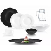 Столовый сервиз Luminarc FloreFlora Black MixMatch 46 предметов