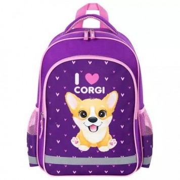 Рюкзак детский Пифагор I love corgi  Violet-Pink 15л Полиэстер 38x28х14 (270653)-1