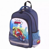 Рюкзак детский Пифагор MotoDark Blue15л Полиэстер 38x28х14 (229998)