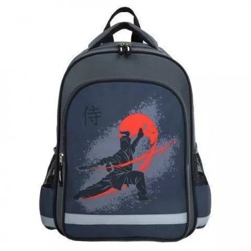 Рюкзак детский Пифагор SamuraiGrey-Black 15л Полиэстер 38x28х14 (270662)-1