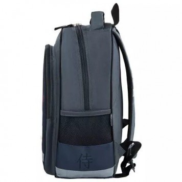 Рюкзак детский Пифагор SamuraiGrey-Black 15л Полиэстер 38x28х14 (270662)-4