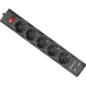 Сетевой фильтр Defender DFS 755 - 5,0 М, 2xUSB, 2.1A, 5 outlets