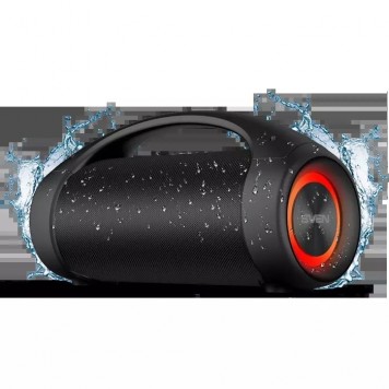 акустическая система SVEN PS-370 2.0 мощность 2х20Вт(RMS) Bluetooth FM USB Водонепроницаемый (IPx5) подсветка microSD 2x3600mA*h черный