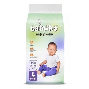 Подгузники Tamiko размера L 9-14кг/54шт