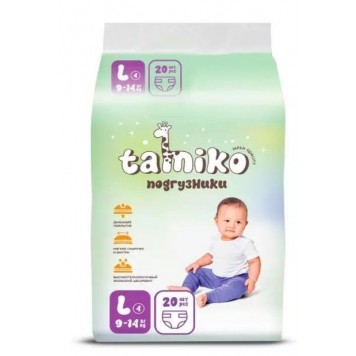 Подгузники Tamiko размера L 9-14кг/20шт