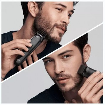 Триммер для бороды усов и волос Braun MGK3320 триммер 6 в 1 5 насадок чёрный-1