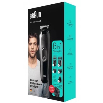 Триммер для бороды усов и волос Braun MGK3320 триммер 6 в 1 5 насадок чёрный-11