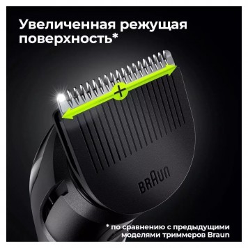 Триммер для бороды усов и волос Braun MGK5345 7 в 1 5 насадок и бритва Gillette сине-чёрный-5