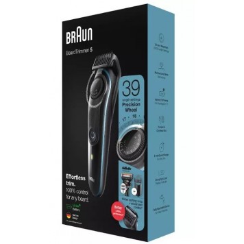Триммер для бороды и усов Braun BT5340 2 насадки и бритва Gillette сине-черный-12