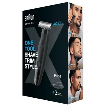 Триммер гибридный для бороды усов и тела Braun XT3100 Series X 3 насадки чёрный-8