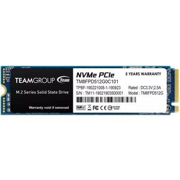 Твердотельный накопитель  512GB SSD TeamGroup MP33 PRO M.2 NVMe R2100Mb/s W1700MB/s TM8FPD512G0C101