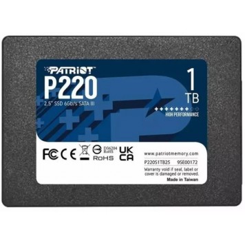 Твердотельный накопитель SSD 1 Tb SATA 6Gb/s Patriot P220 P220S1TB25 2.5  3D TLC