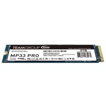 Твердотельный накопитель Team Group MP33 PRO 2Tb 2280 PCI-E 3.x x4 чтение - 2100 Мбайт/сек запись - 1700 Мбайт/сек TM8FPD002T0C101-1