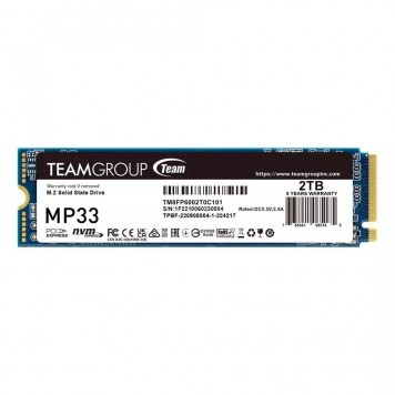 Твердотельный накопитель TEAMGROUP MP33 2TB Gen3x4 M.2 2280 1800 MB/s read 1500MB/s write TM8FP6002T0C101