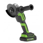 Угловая шлифовальная машина аккумуляторная Greenworks GD24AG 24V бесщеточная c 1хАКБ 2 Ач и ЗУ в сум