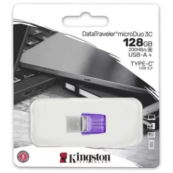USB Флеш 128GB 3.0 Kingston OTG DTDUO3CG3/128GB металл-2