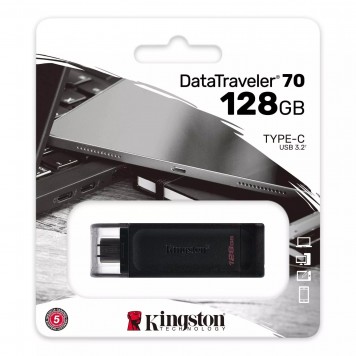USB-накопитель Kingston DT70/128GB Type-C 128GB Чёрный-1