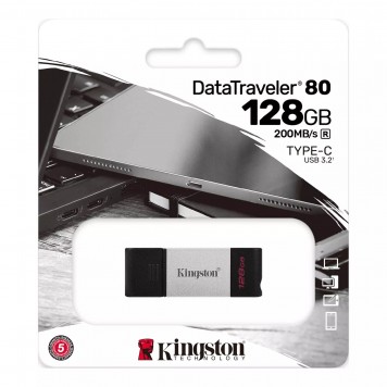 USB-накопитель Kingston DT80/128GB 128GB Type-C Серебристый-2