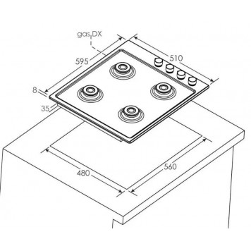 Варочная поверхность газовая CANDY CHG6LX-3
