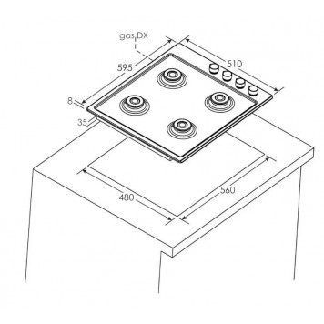 Варочная поверхность газовая CANDY CHW60LX-3