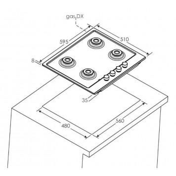 Варочная поверхность газовая CANDY CHW6BRWW-3