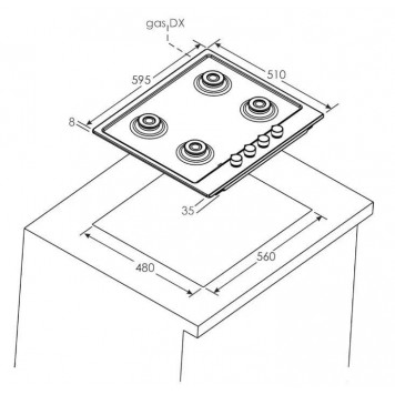 Варочная поверхность газовая CANDY CHW6D4WX-3