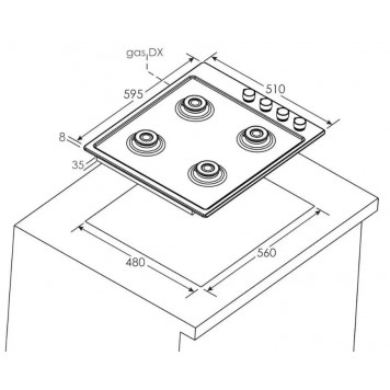 Варочная поверхность газовая CANDY CHW6LBX-3