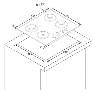 Варочная поверхность газовая CANDY Essenza CVG6DEB-3
