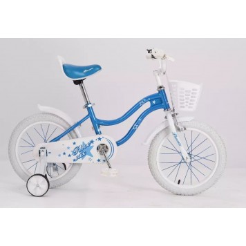 Велосипед детский Phoenix Nova Blue (с доп.колёсами рама сталь 10.5 скорость 1 колёса 16)-1