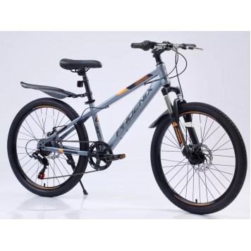 Велосипед подростковый Phoenix Rift Gray (рама сталь 13скоростей 7колёса 24)-1