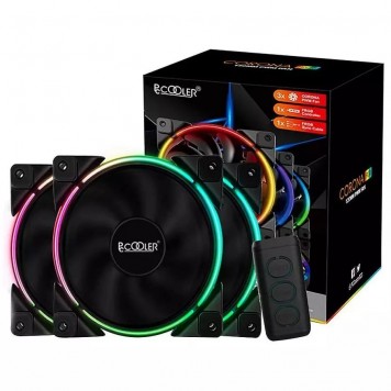 Вентилятор для корпуса PCCooler CORONA 3-IN-1 FRGB KIT 3x120mm 1000-2000 ± 10% RPM  Black-6