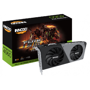 Видеокарта Inno3D GeForce RTX4060 TWIN X2, 2460MHz 8G GDDR6 128-bit HDMI 3xDP N40602-08D6-173051N ,-2