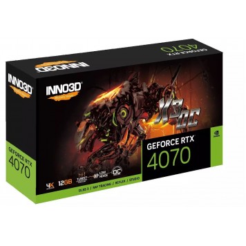 Видеокарта Inno3D GeForce RTX4070 X3 OC 12G GDDR6X 192-bit HDMI 3xDP N40703-126XX-185252L-2