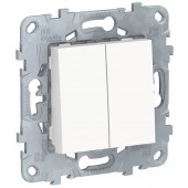 Выключатель двухклавишный SE NU521118 Unica New белый