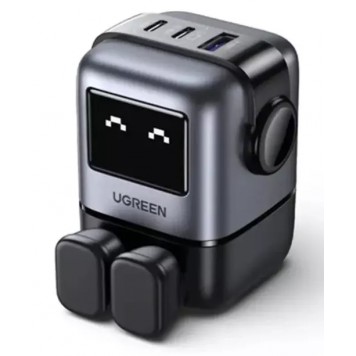 Зарядное устройство UGREEN 2xUSB-C/1xUSB 65W QC4.0  Nexode Robot GanN CD361 (25685B)