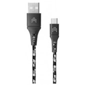 Зарядный кабель ROCKET Contact USB-A/USB-C 1м тканевая оплётка черный