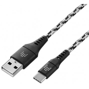 Зарядный кабель ROCKET Contact USB-A/USB-C 1м тканевая оплётка черный-1