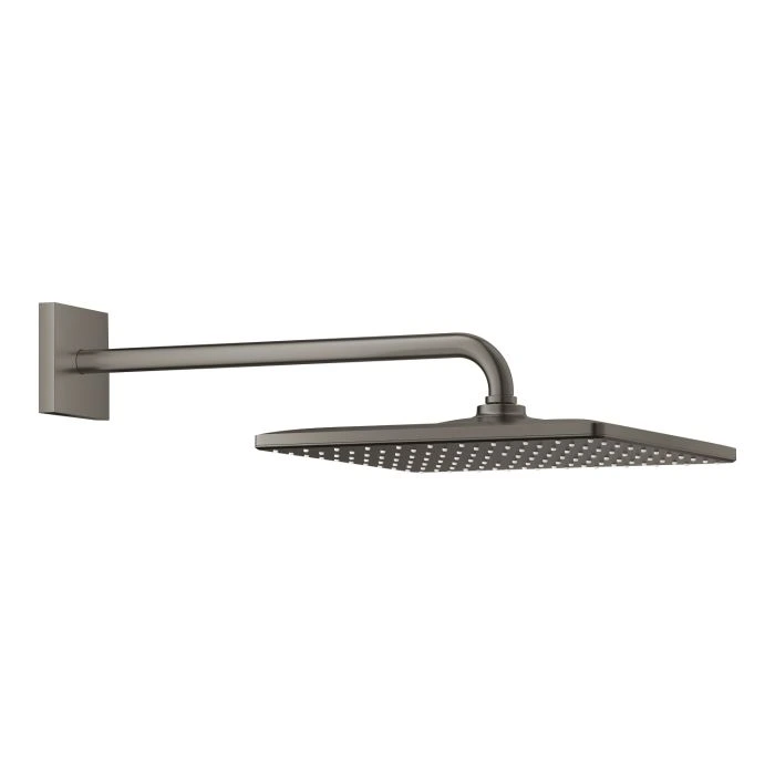 Верхний душ с душевым кронштейном GROHE Rainshower Mono 310 Cube, 422 мм, 1 режим струи, темный графит матовый (26564AL0)